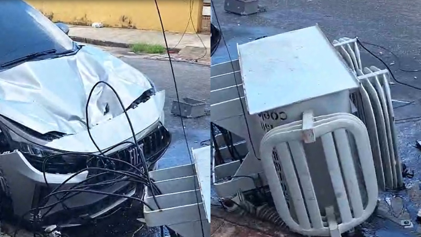 Transformador explode e cai sobre carro em Fortaleza; vídeo mostra estrago e o que se sabe