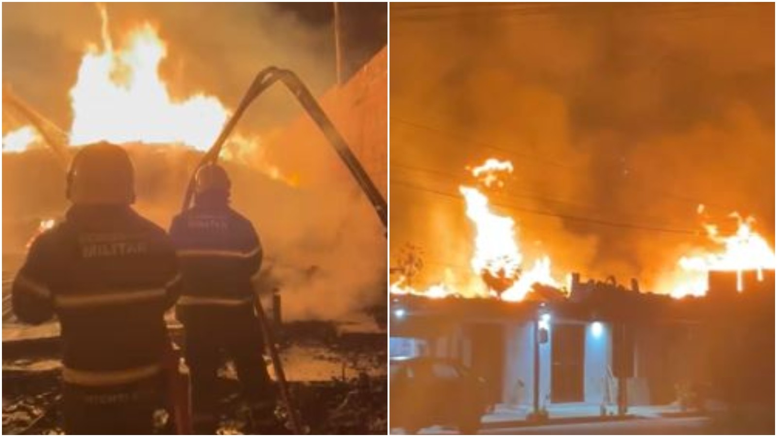 Incêndio de grande porte atinge fábrica de paletes em Pacatuba; chamas são vistas de longe e estrutura é comprometida