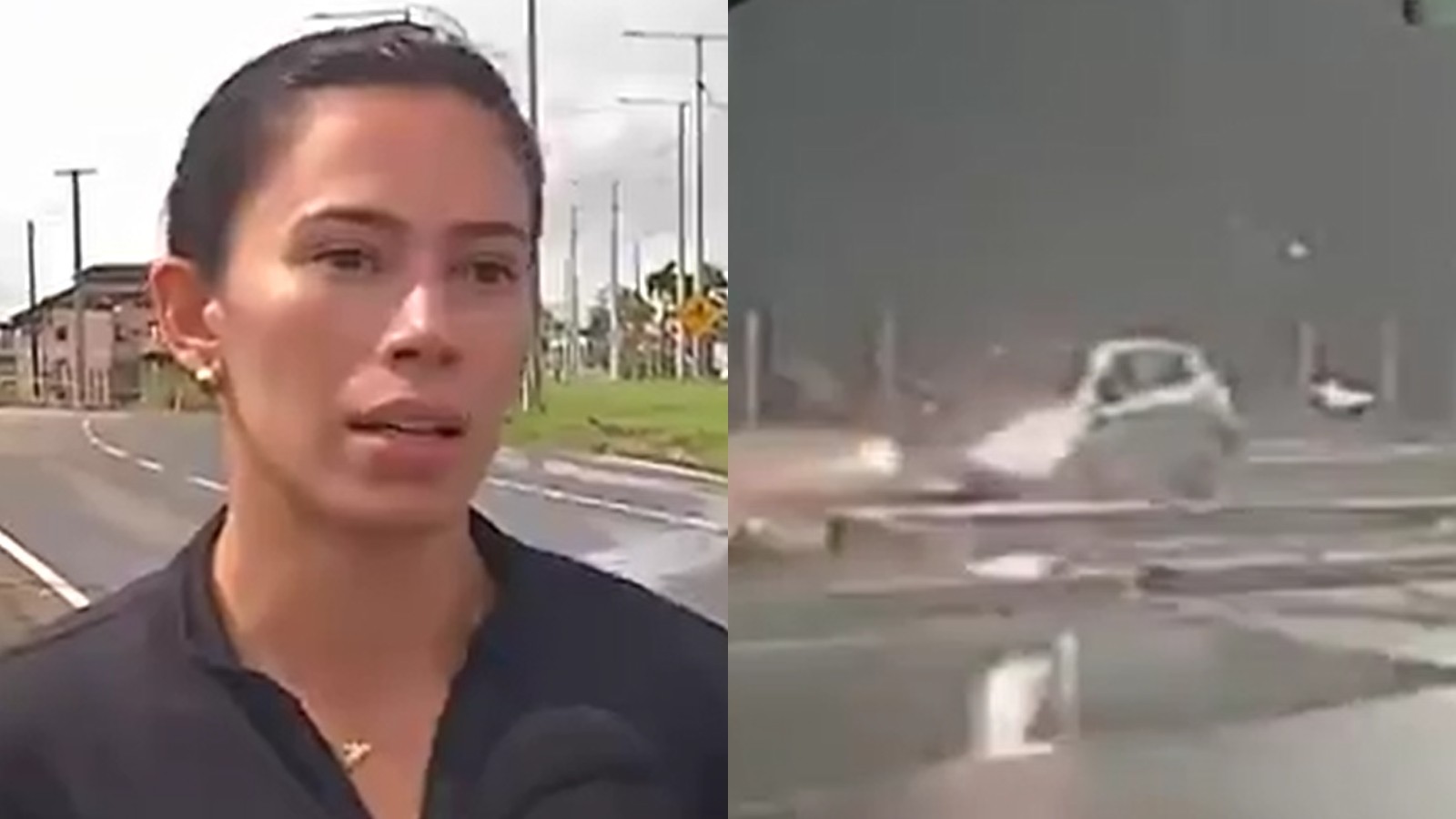 ‘Só deu tempo de frear e jogar o carro para a lateral’, diz motorista que escapou de cair em cratera após desabamento de estrada