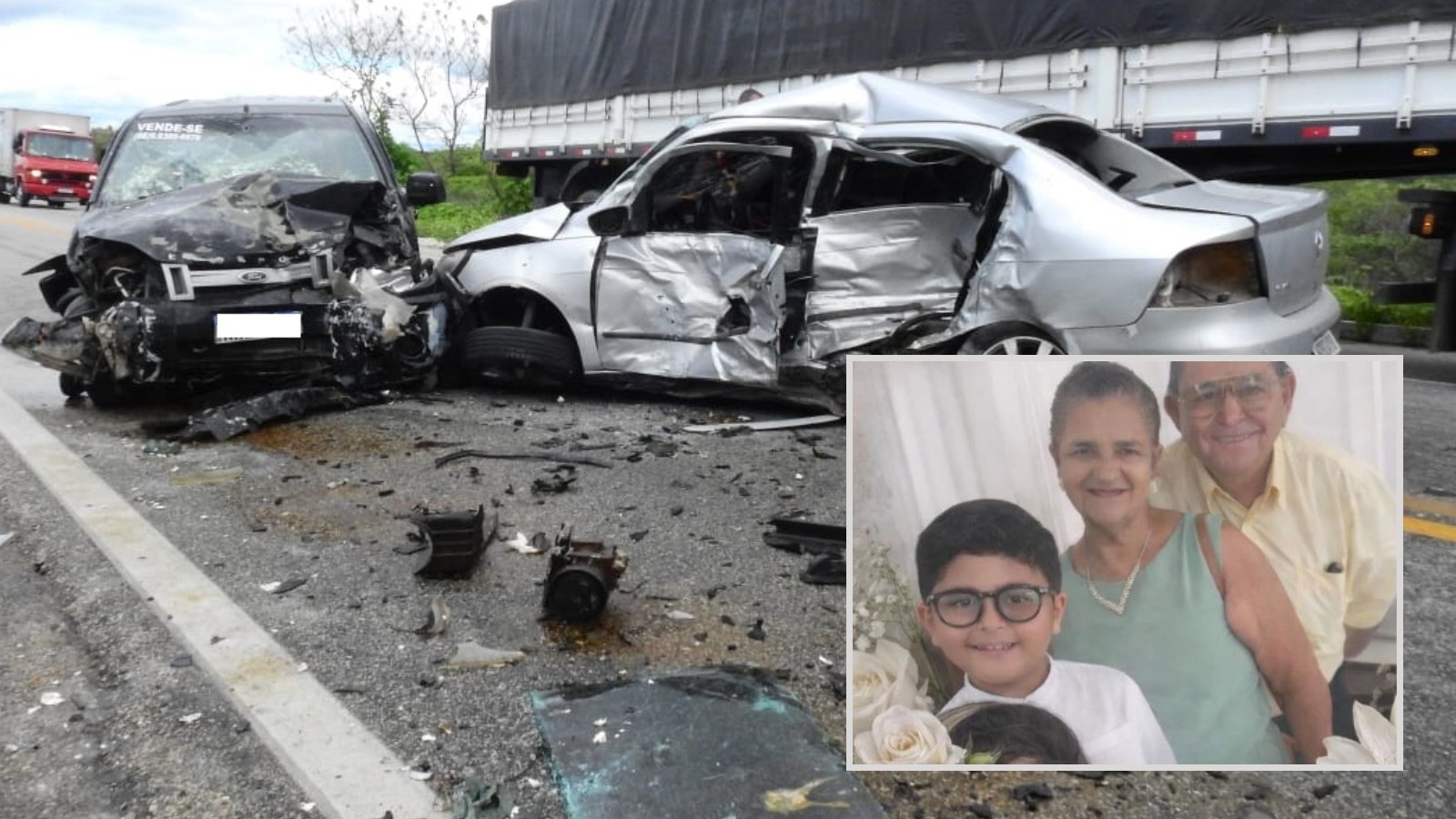 Viagem ao Maranhão termina em tragédia: mãe perde filho único e pais em colisão na BR-222, em Sobral