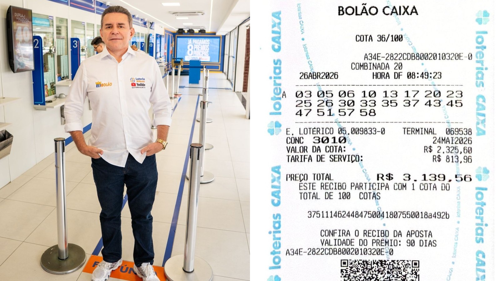Dono de lotérica revela estratégia de 20 dezenas em bolão que faturou R$ 168 milhões; entenda as chances