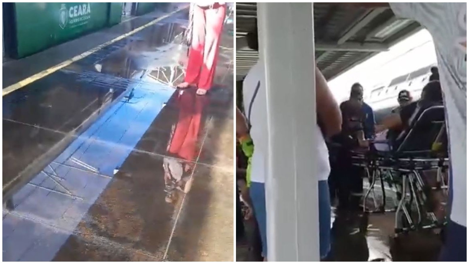 Passageira sofre fratura exposta ao escorregar em vagão do metrô de Fortaleza; usuários relatam piso molhado e falhas