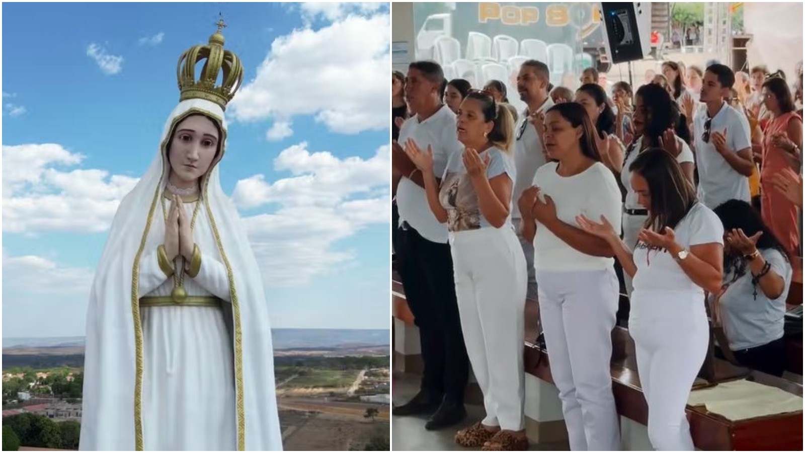 Aos pés de uma estátua maior que o Cristo Redentor, 1º 13 de maio no Santuário de Fátima do Crato reúne multidões