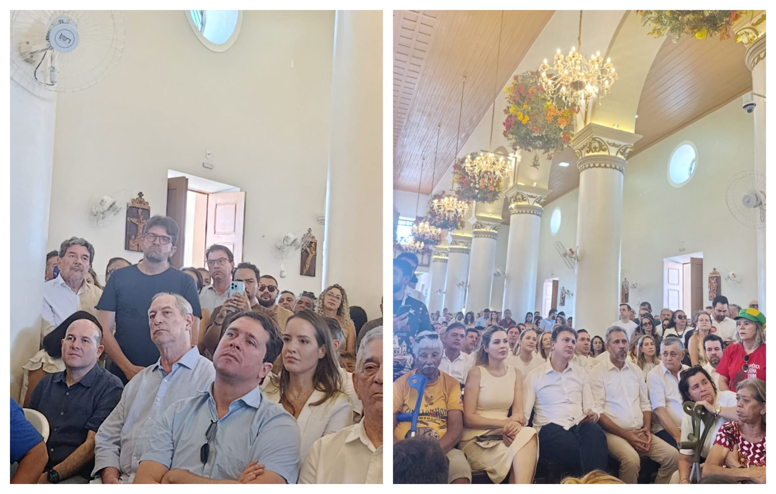Lado a lado na fé: Elmano e Ciro participam da abertura da Festa do Pau da Bandeira em Barbalha; padre repreende gritos políticos