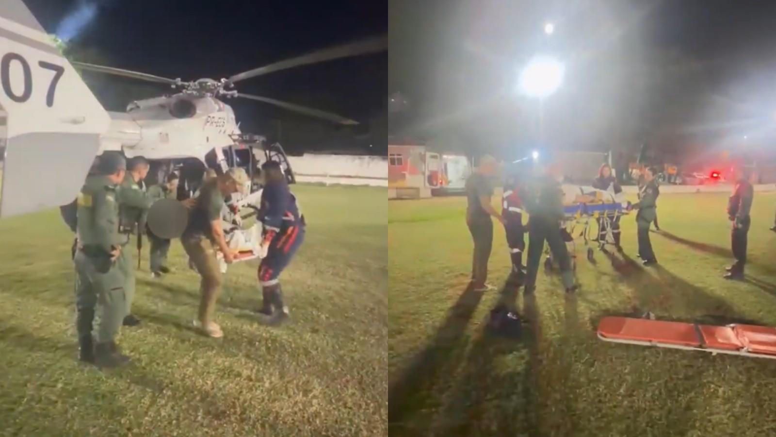 Em dias consecutivos no interior do Ceará, helicóptero resgata policial após colisão e transfere paciente com infarto