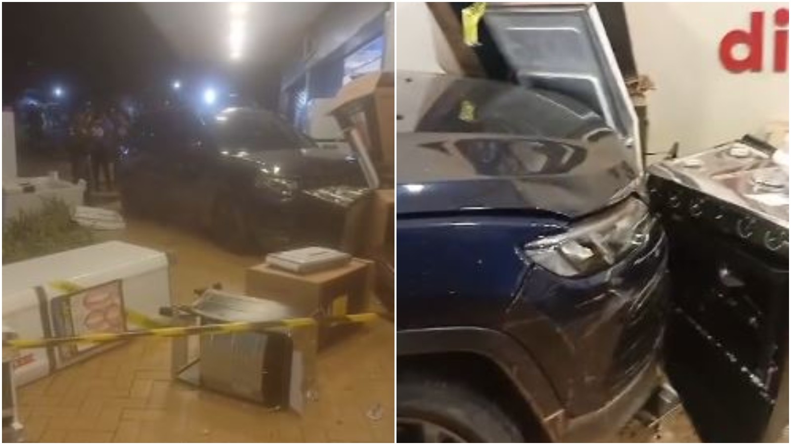 Video flagra carro desgovernado que arrasta motos, sobe calcada e destroi eletrodomesticos em Maracanau; teste de alcoolemia tem resultado negativo