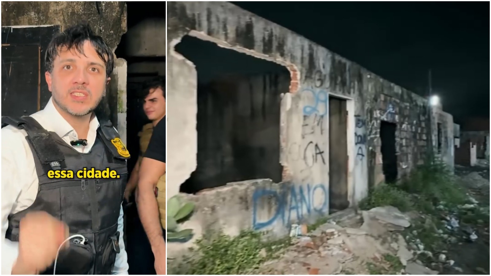 Renan Santos visita ‘bairro fantasma’ em Fortaleza com colete; aliado fala em ‘passar fogo’ e ele promete ‘prender e matar’