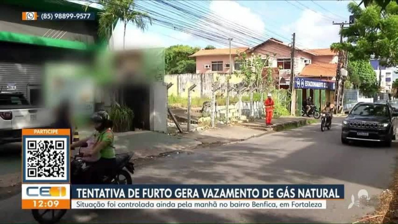 Suspeita de furto rompe tubulação e causa vazamento de gás na 13 de Maio, em Fortaleza; sem feridos e via bloqueada