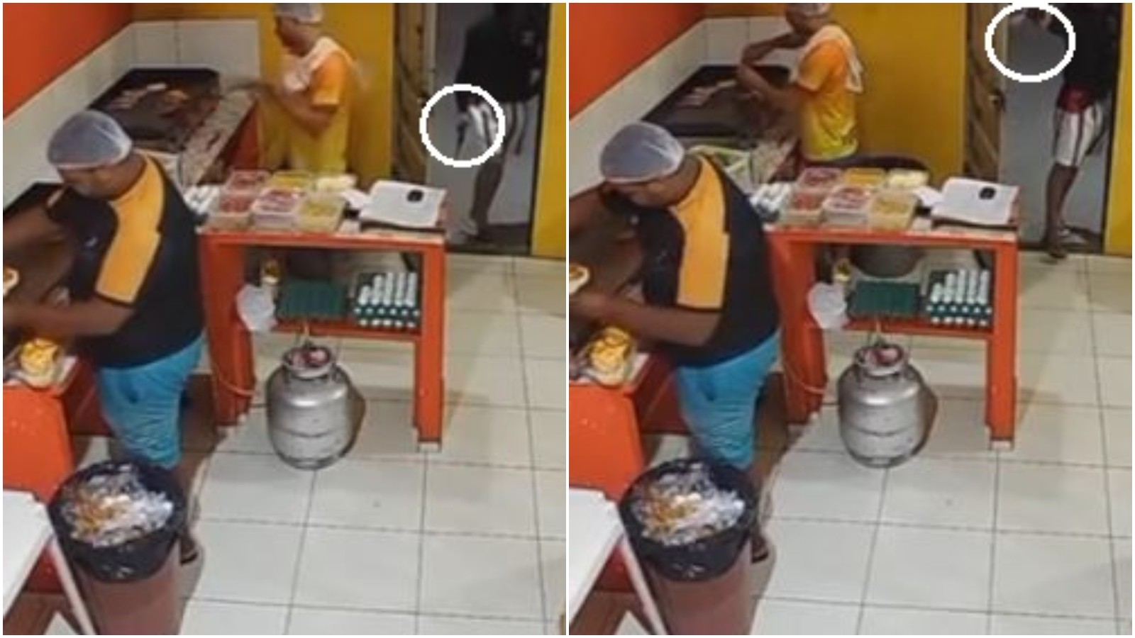 Câmera registra funcionário morto a tiros pelas costas enquanto preparava sanduíche no Crato