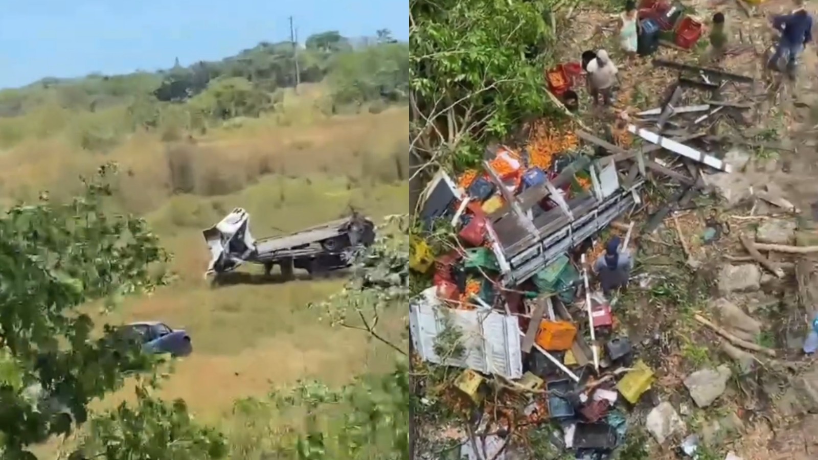 Caminhão cai de ponte na Grande Fortaleza, deixa ajudante de 19 anos morto e motorista ferido