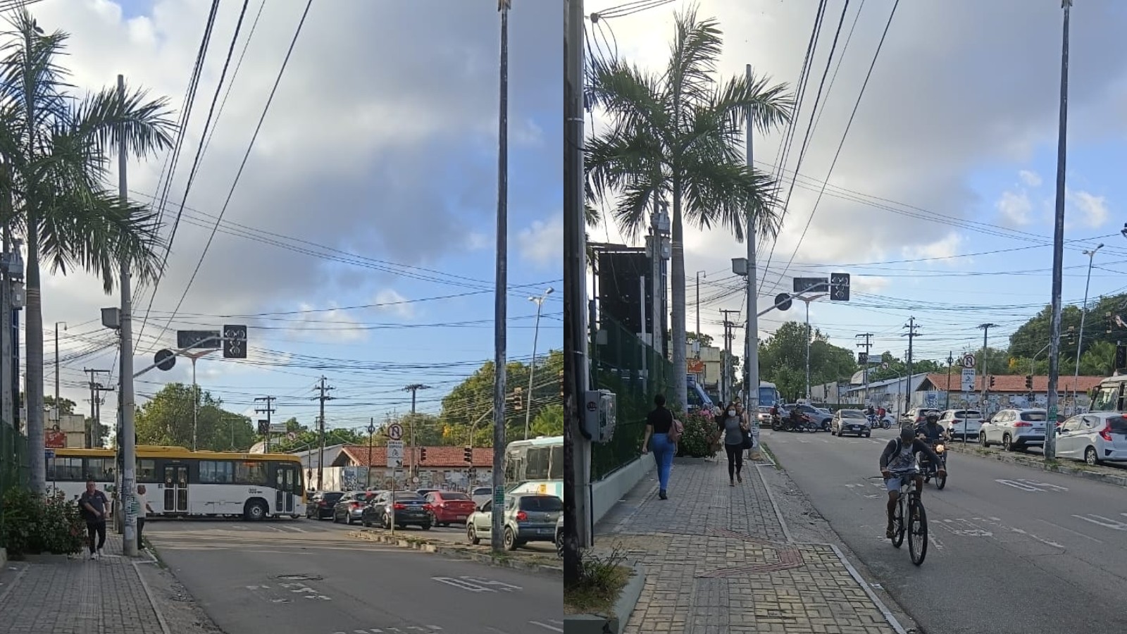 Falha em semáforos trava cruzamento e provoca congestionamento em avenida de Fortaleza